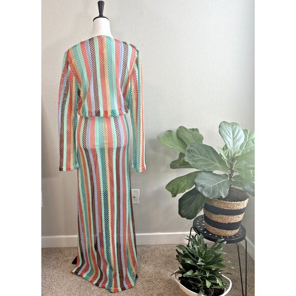 LULI FAMA La Gloria Cubana Swim Dress Maxi Coverup Women's Sz M  Resort Wear NWT - Picture 9 of 16